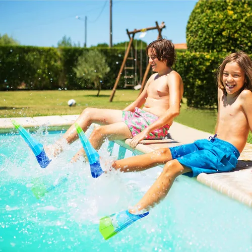 Miniatura 3 de Aletas de natación para niños, aletas cortas para jóvenes, aletas de entrenamiento de natación para natación de regazo, para niños y niñas Arco
