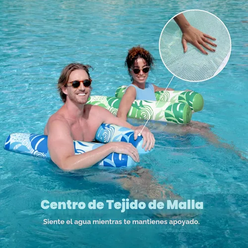 Miniatura 8 de SLOOSH 2 Packs Hammock Pool Floats Adults, 4-in-1 Multi-Purpose Inflatable Pool Floats PVC Water Hammock Lounge Floaties