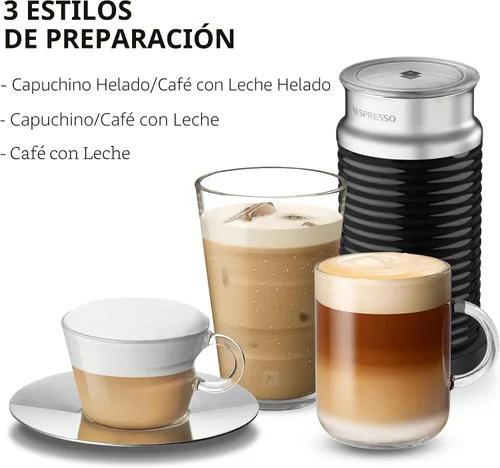 Miniatura 3 de Nespresso Aeroccino 3 Espumador de Leche, Negro, Acero