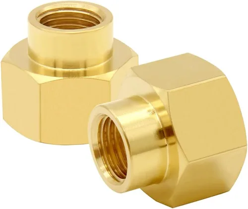 Hooshing Adaptador de acoplador hembra reductor de latón de 1/2" a 1/4" NPT reductor de tubería (2 unidades)