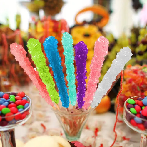 Miniatura 7 de Palitos de caramelo de roca extragrandes: 12 paletas de cereza rosa – envueltas individualmente – Palitos de caramelo de roca de cristal