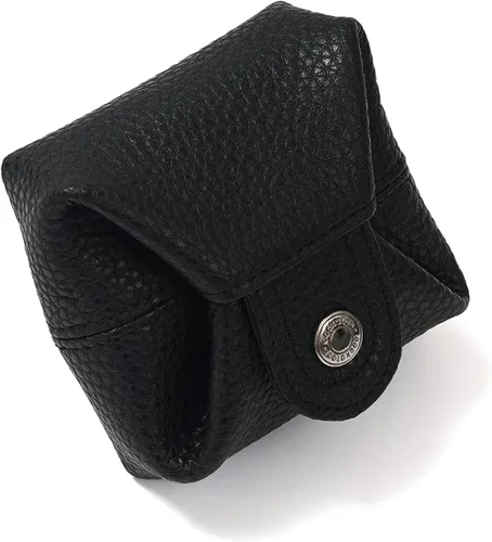 Miniatura 20 de Cockatoo Monedero de cuero genuino para cambio, mini billetera con bolsillo a presión para hombres y mujeres, Rojo (Aurora Red), Casual
