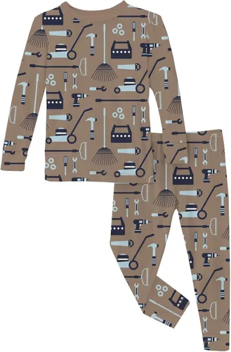 Miniatura 110 de KicKee Pants Conjunto de pijama de manga larga con estampado de piezas