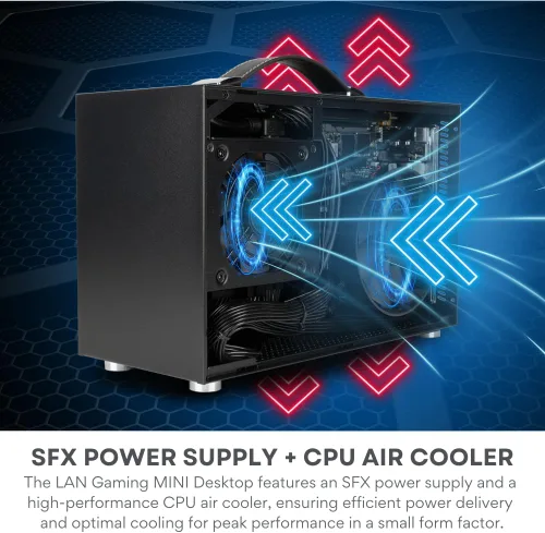 Miniatura 4 de LAN Gamer RTX 5070 12GB, 8-Core AMD Ryzen 7 8700F, 32GB DDR5 RAM, SSD NVMe Gen4 de 2TB, Mini ITX SFF de 8.1L de escritorio con Windows 11 Pro
