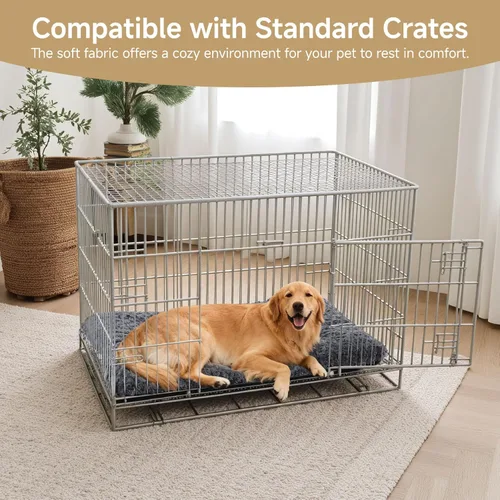 Miniatura 3 de Tapete lavable para cama de perro, almohadilla suave para jaula de perro, camas esponjosas para perrera de mascotas, colchón para dormir con fondo