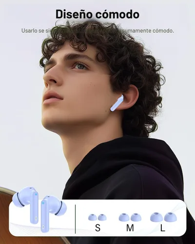 Miniatura 6 de Auriculares inalámbricos, Bluetooth 5.4, estéreo de bajos, auriculares con micrófono con cancelación de ruido, pantalla LED en el oído, llamadas