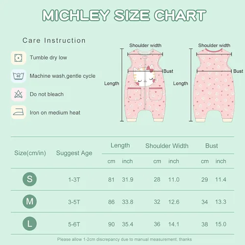 Miniatura 5 de MICHLEY Manta unisex para bebé, saco de dormir sin mangas con pies, gato, 1-3T