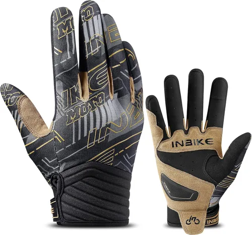 INBIKE Guantes transpirables de motocross para hombre, con protección de nudillos duros, pantalla táctil para motocicleta, deportes de motor,