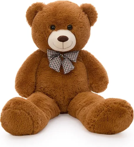 Miniatura 22 de MaoGoLan - Oso de peluche gigante de 52.0 pulgadas, peluche grande color canela con lindo moño y huellas, peluche suave de oso con moño para regalar