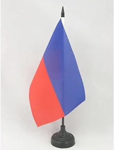 Miniatura 34 de Bandera de mesa de Anguila de 4 x 6 pulgadas, bandera de escritorio británica de Anguila, 5.9 x 3.9 in, palo y base de plástico negro AZ FLAG