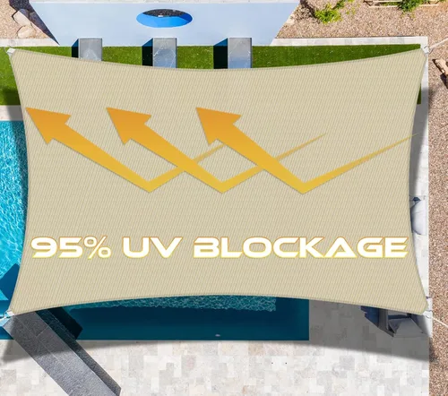 Miniatura 7 de Windscreen4less - Toldo para sombra de 16 x 20 pies, rectangular, para exteriores, con protección UV, para porche, pérgola, terraza, jardín, patio