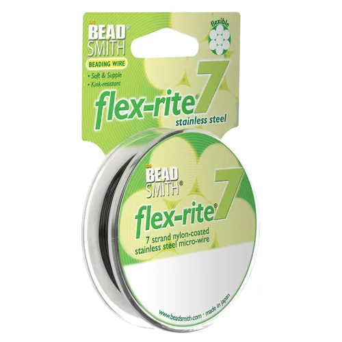 Miniatura 11 de The Beadsmith Flex-Rite - Alambre de acero inoxidable recubierto de nailon de 7 hebras, 0.007 pulgadas de diámetro, transparente, carrete de 30