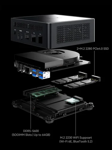 Miniatura 6 de MINISFORUM DeskMini UM790 Pro Mini PC AMD Ryzen 9 7940HS Versión Barebones Sin RAM y SSD Computadora Personal, Gráficos AMD Radeon 780M, 2xHDMI(4K)