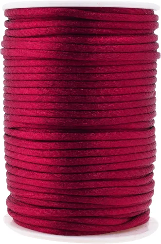 Miniatura 98 de Mandala Crafts Cordón de Satén de Nailon 2mm Cordón Rattail Champagne - 100 Yardas Cordón de Nailon Chino para Nudos Cordón de Seda Cola de Rata