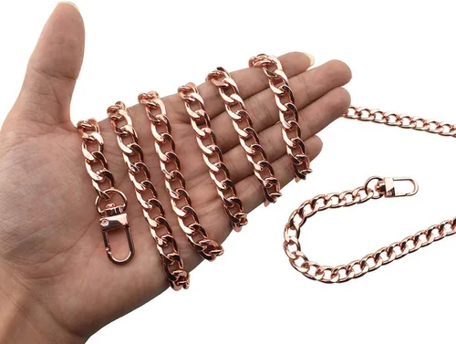 Miniatura 17 de HAHIYO Correa metálica de cadena para bolso de 43.3' de oro para bolso cruzado, bandolera y bolso de mano, cómoda y plana de 0.4' de ancho, extra