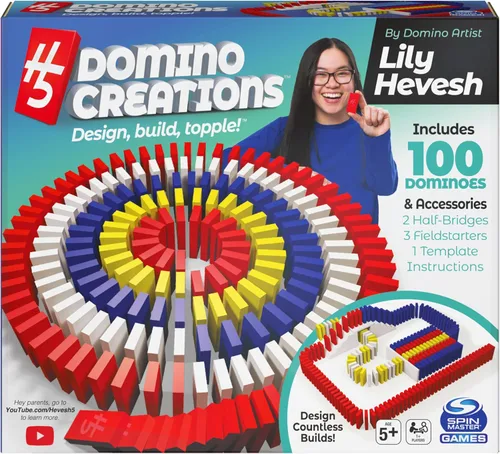 H5 Domino Creations by Lily Hevesh - Juego familiar de 100 piezas para adultos y niños a partir de 5 años