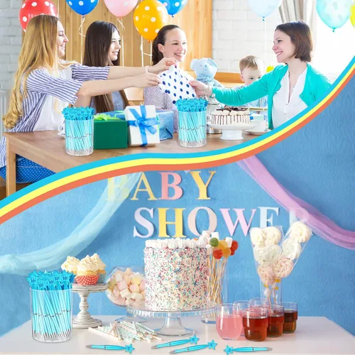 Miniatura 5 de Outus 48 bolígrafos azules para baby shower, bolígrafos a granel It's a Boy Favors Baby Supplies para invitados, regalos de anuncio de nacimiento