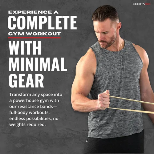 Miniatura 8 de COBRASIX Long Resistance Bands for Working Out Set of 6 Exercise Bands for Full-Body Training Pull Up Bands for Home Gym with Handles, Door