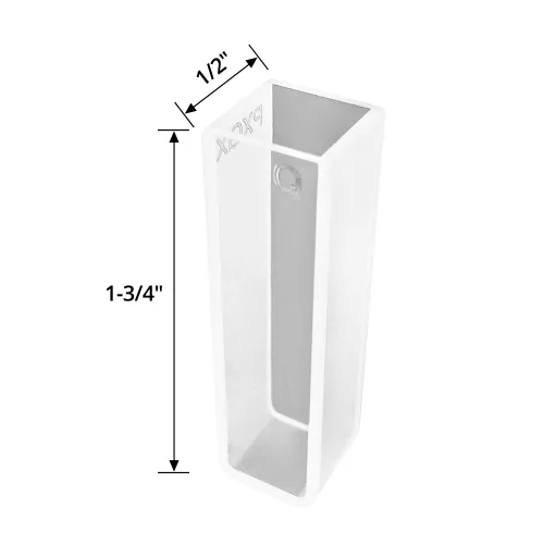 Miniatura 5 de QWORK Cuvetas de cuarzo de 3/8" para espectrofotómetro, 2 piezas cuadrado UV sellable cuarzo cubeta 0.1 fl oz celda de absorción de células