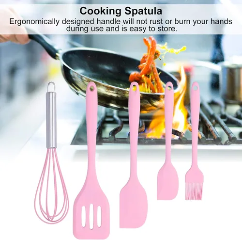 Miniatura 3 de Juego de utensilios de cocina de silicona, juego de espátulas de silicona antiadherentes resistentes al calor, incluye batidor de huevos, pala