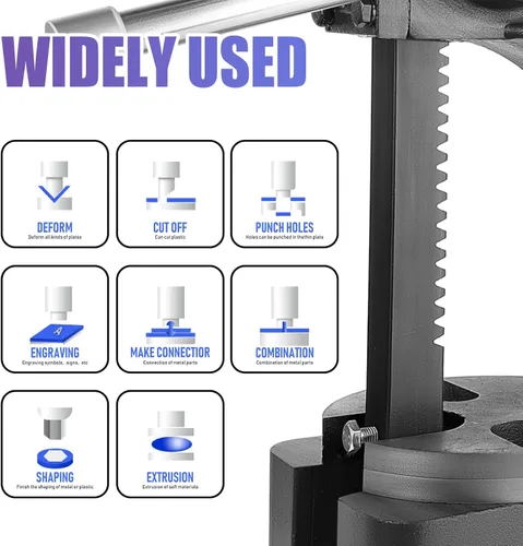 Miniatura 4 de Prensa manual de eje manual, prensa manual de eje de 3 toneladas, altura máxima de 12 pulgadas, 76 libras de peso de hierro fundido de alta Negro-3T