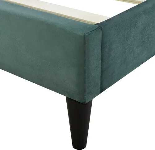 Miniatura 7 de SOFTSEA Marco de cama Queen con cabecero y patas, plataforma de terciopelo tamaño Queen, marco de cama, muebles de dormitorio