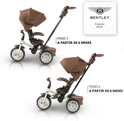 Miniatura 3 de Bentley Kids Trike, bicicleta para niños pequeños 6 en 1, con licencia oficial y diseñada por Bentley Motors Reino Unido; este triciclo de bebé a