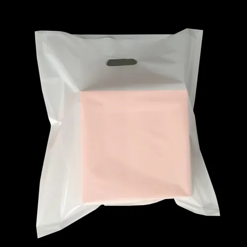 Miniatura 2 de Krodtige Paquete de 100 bolsas blancas extragrandes de 20 x 22 x 2 mil de grosor con asas troqueladas, bolsas de plástico brillante perfectas