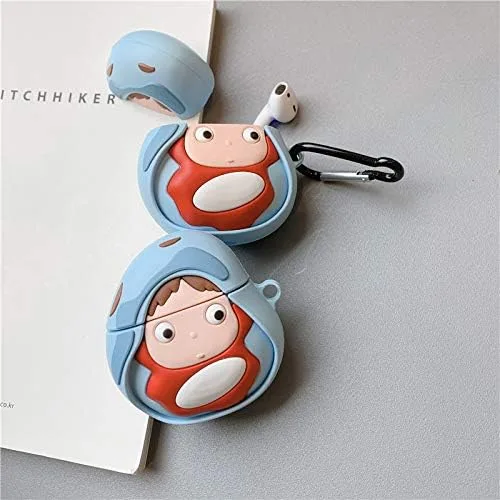 Miniatura 3 de Funda de silicona suave con clip de gancho para llavero para Apple Airpods 1 2 1ª 2ª generación 3D de dibujos animados anime personaje japonés