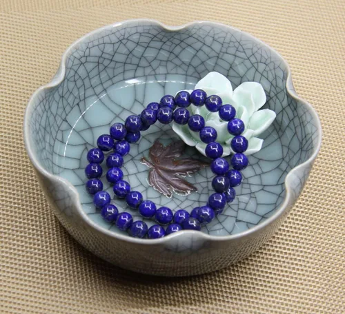 Miniatura 3 de Amandastone Pulsera elástica de cuentas redondas de 0.315 in con piedras preciosas naturales de 7 pulgadas