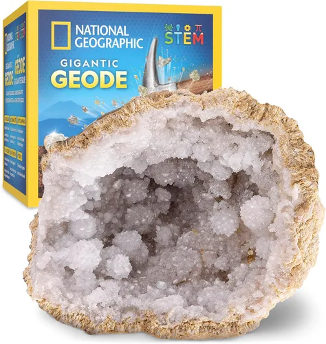 Miniatura 10 de National Geographic Break Open 10 geodas de primera calidad, incluye gafas y 2 soportes de exhibición, gran kit de ciencia STEM, regalo de geología