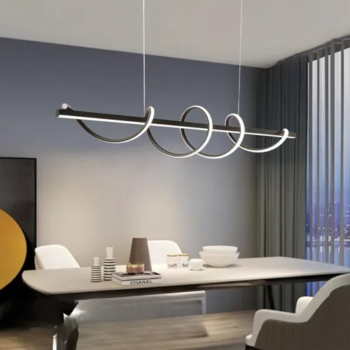 Miniatura 8 de Lámpara Colgante Moderna - Candelabro LED Dorado para Comedor con Giro Creativo en Forma de Serpiente - Iluminación LED Galvanizada en Oro para Isla