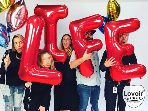 Miniatura 6 de Lovoir Globos grandes de 40 pulgadas con la letra T roja de gran tamaño, globo de helio de aluminio de Mylar para decoración de fiesta de Letra roja
