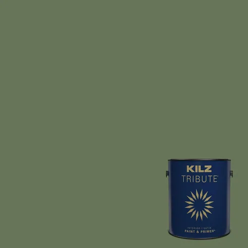 Miniatura 28 de KILZ TRIBUTE Pintura e imprimación, para interiores, semibrillante, Vintage Indigo, 1 galón Índigo Victoria