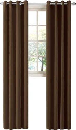 Miniatura 62 de LA PALMA Cortinas opacas con aislamiento térmico y ojales, para sala de estar, dormitorio, paquete de 2 paneles