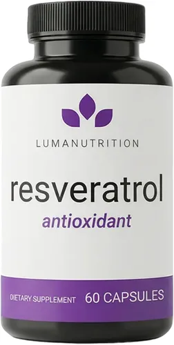 Luma Nutrition Suplemento de Resveratrol de Alta Pureza - 98% Trans-Resveratrol - Antioxidante - Cápsulas de Resveratrol - Vegano y Sin Gluten - 60