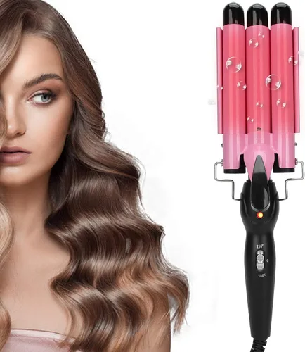 3 rizadores de pelo, rizador de pelo ajustable y rizador, herramienta de peinado de calidad de salón para todo tipo de cabello, doble voltaje,