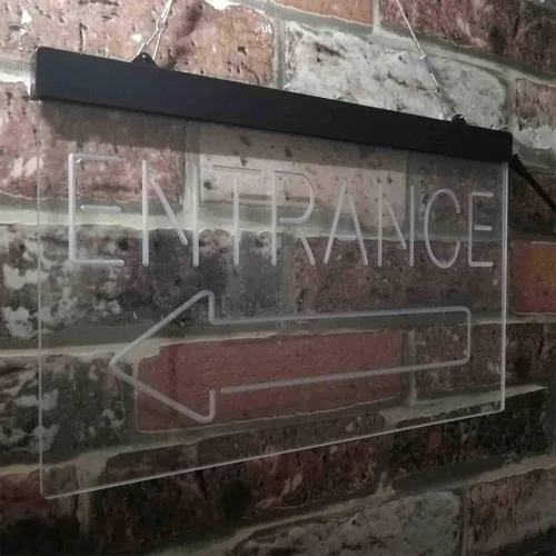 Miniatura 4 de ADVPRO Flecha de entrada izquierda doble color LED neón signo azul y rojo 12 x 8 pulgadas st6s32-i3896-br