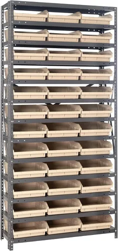 Miniatura 323 de Quantum QSBU-245BK Heavy Duty Shelving Unit with (7) Shelves and (24) QUS245 Black Bins for Garage Warehouse Storage Distribution 400 lb Load