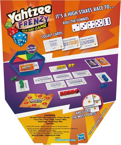 Miniatura 2 de Hasbro Gaming Yahtzee Frenzy Juego de dados y cartas, juego de dados de ritmo rápido, juegos de cartas para familias y niños, juegos familiares
