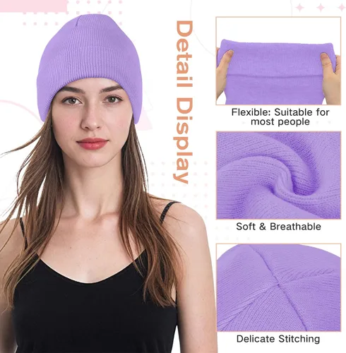 Miniatura 2 de American Trends Gorro para hombre y mujer, gorro de punto suave y lindo con diseño de calavera