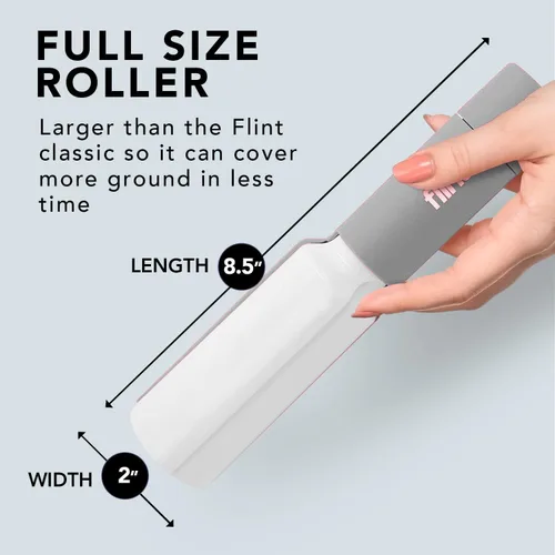 Miniatura 5 de Flint Plus XL Removedor de pelusa retráctil y rodillo de pelo de mascotas para ropa – Rodillo de pelusa rellenable y reutilizable con 140 hojas