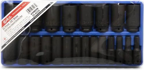 Miniatura 2 de Genius Tools Juego de dados de impacto profundo Dr. SAE de 22 piezas de 1/2" DI-422S