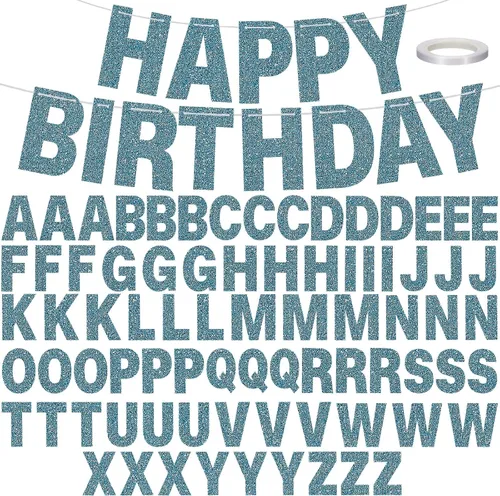 Miniatura 12 de Kit de 78 piezas de pancartas con purpurina de 6 pulgadas, paquete de letras reutilizables con cinta blanca para cumpleaños, boda, ducha, fiesta