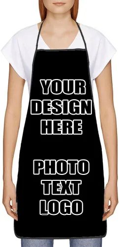 Delantales personalizados con diseño de imagen de texto fotográfico para adultos, hombres, mujeres, parrilla, cocina, 40 colores