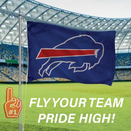 Miniatura 2 de Team Sports America NFL Buffalo Bills - Bandera duradera de 3 x 5 para exteriores con ojales, bandera y pancarta resistentes para jardín al aire
