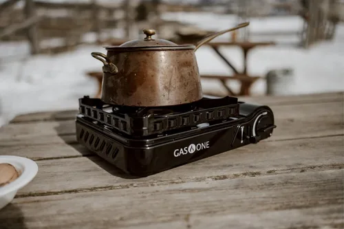 Miniatura 7 de GasOne - Estufa de propano o butano de 15,000 BTU Estufa de combustible dual Estufa de camping portátil - Patentada - con estuche de transporte