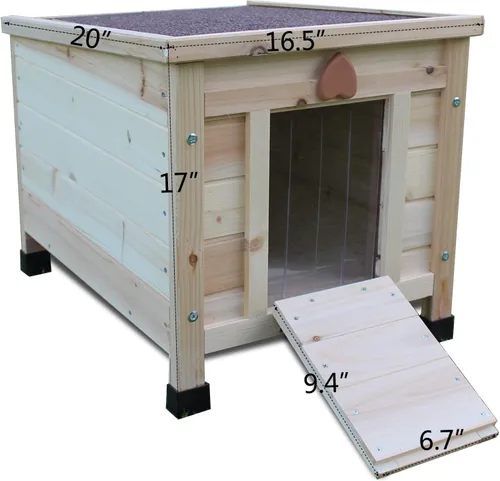 Miniatura 2 de Rockever Casa para gatos al aire libre, casas para gatos ferales, resistente a la intemperie, conejera pequeña, casa pequeña de madera para mascotas