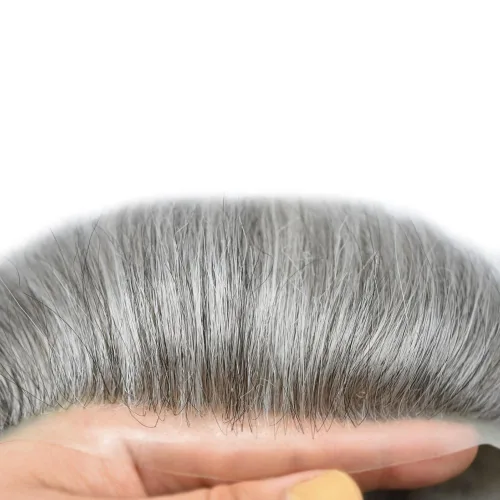 Miniatura 181 de Toupee para hombres Piezas de cabello humano real Encaje suizo para hombres Toupee unidades de cabello humano europeo para hombres Hairpieces