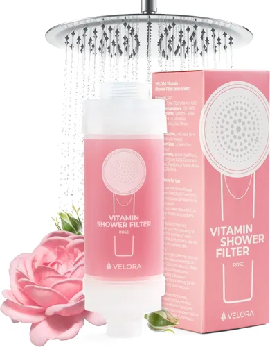 Miniatura 8 de VELORA Filtro de ducha con vitamina C – Filtro de agua de ducha de aromaterapia con aroma a bosque y suavizante – Accesorio universal para cabezal